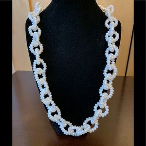 Freshwater Pearls Interlocking Rings Necklace 25”